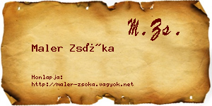 Maler Zsóka névjegykártya